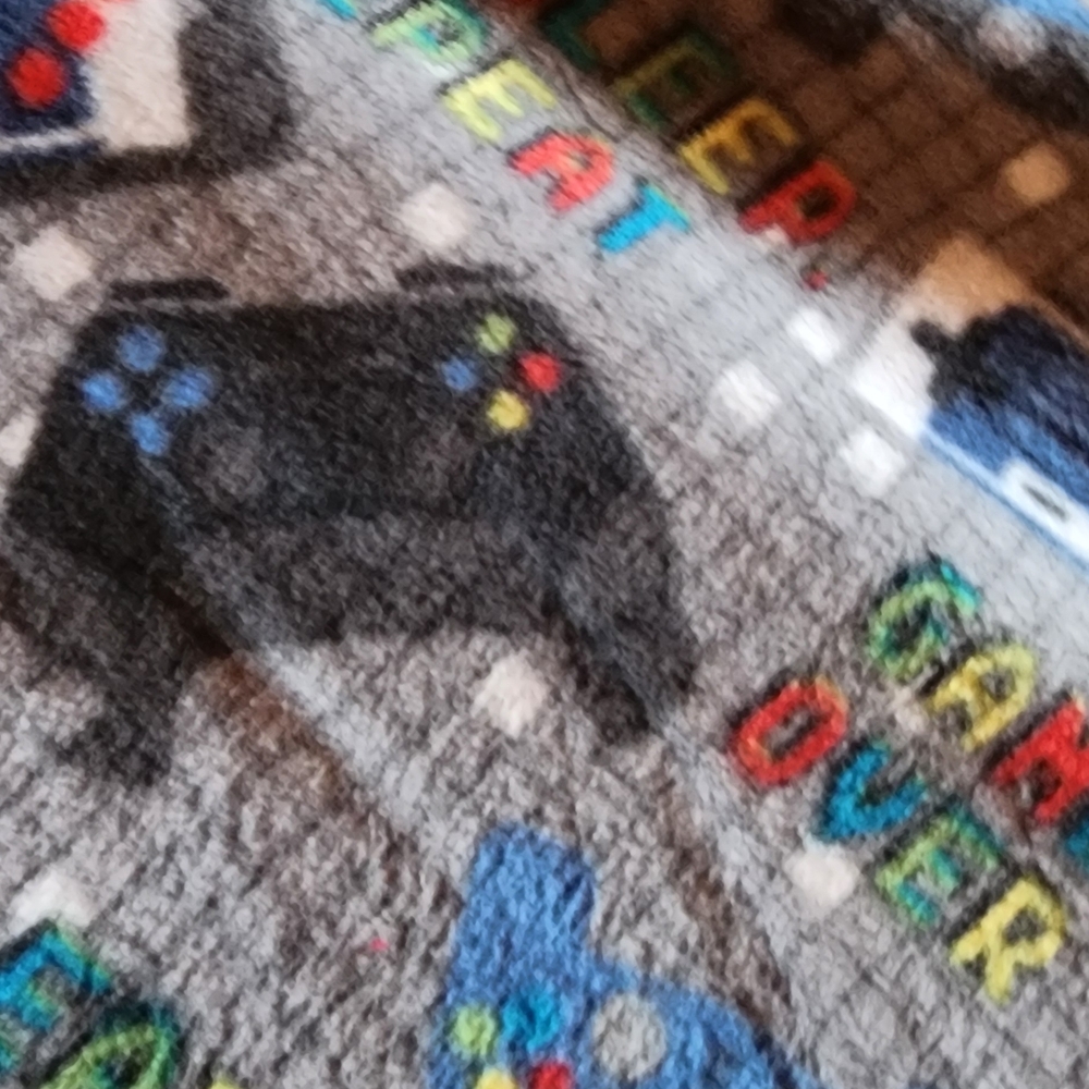Gamer Controller Print Fleece Throw Blanket - Gray